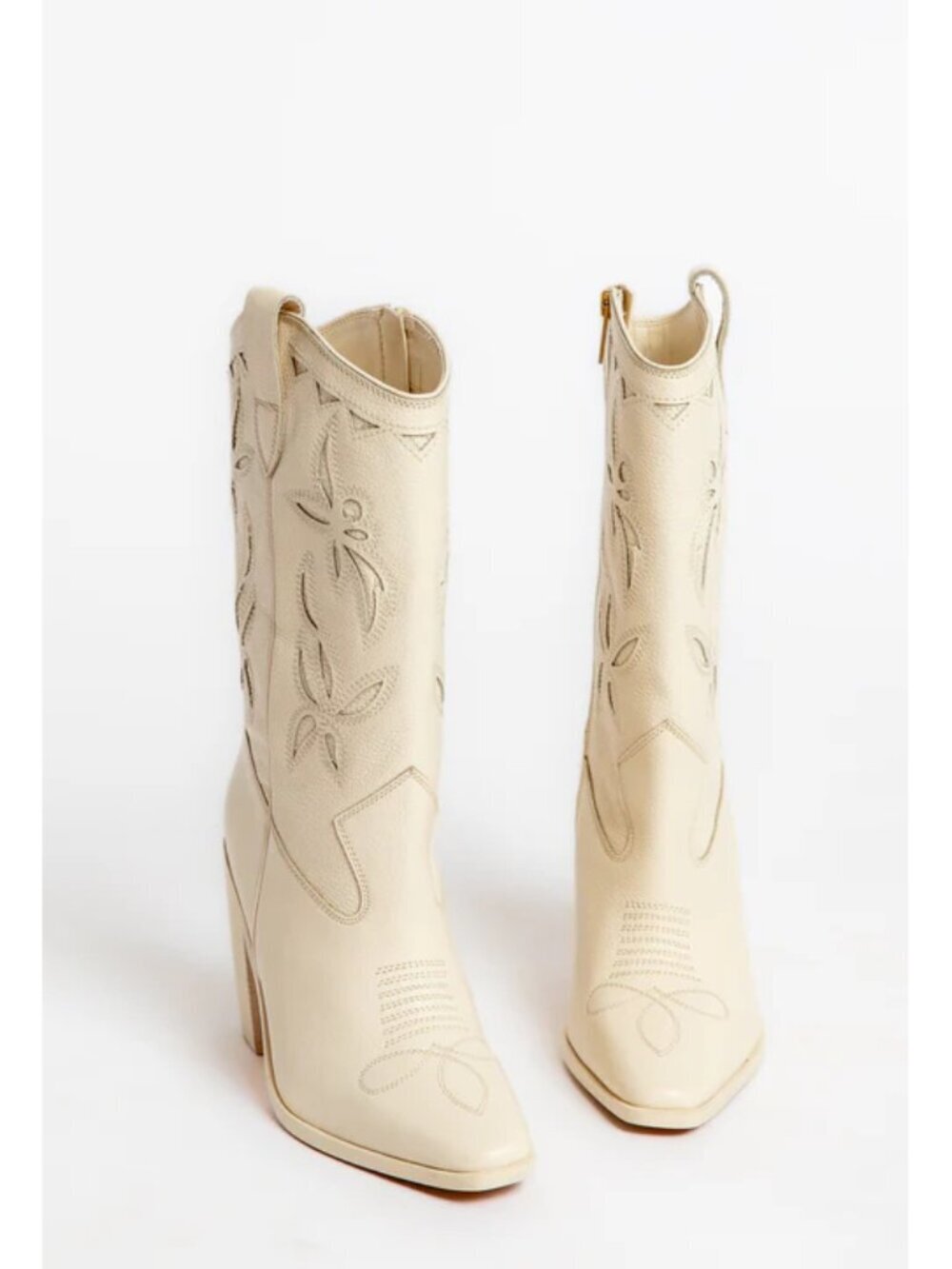 VINCE CAMUTO Alisah Square Toe Western Boot in Rich Cream Size US 9 - Picture 2 of 8